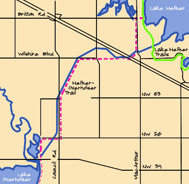 map of Hefner-Overholser Trail